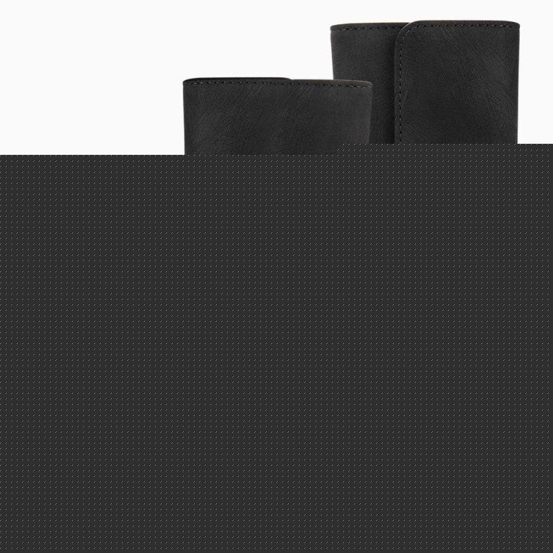 Women's Trifold Pet Photo Wallet - Black Leather